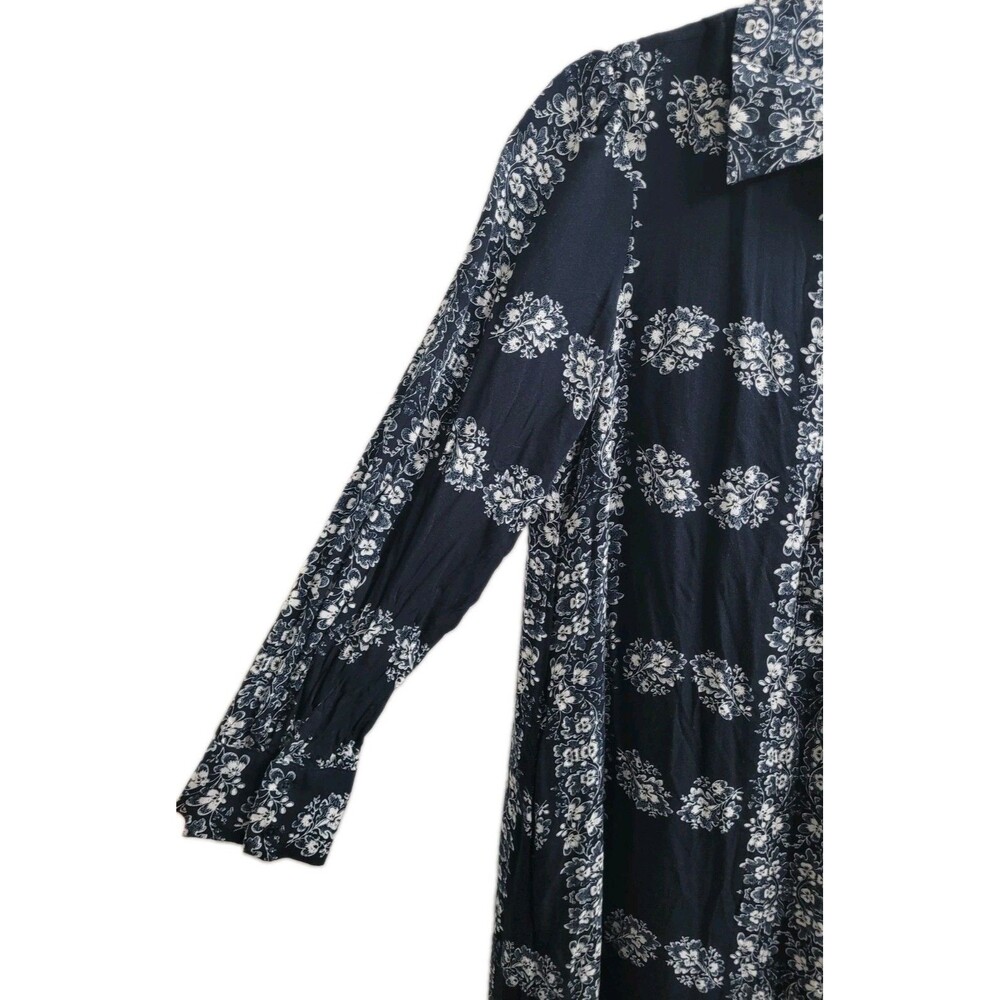Hyacinth House Miller Maxi Dress S Navy Floral Tuckernuck Tiered Shirt Dress - Picture 3 of 9